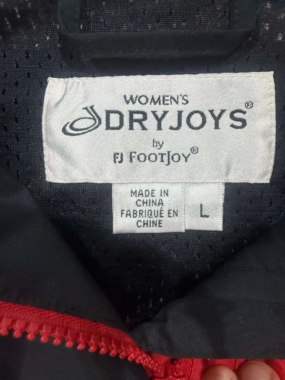 Vintage FootJoy DryJoys Golf Rain Jacket Red Black Waterproof Windbreaker L - Picture 4 of 6